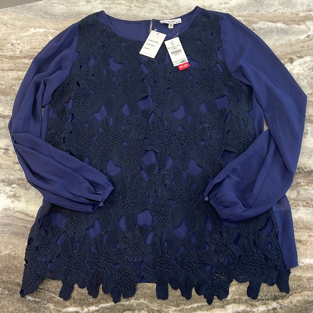 Blue and Black Blouse